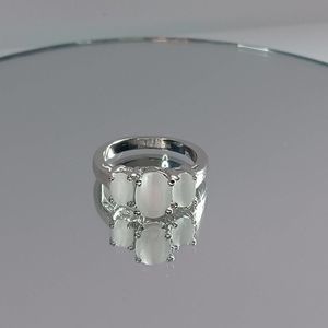 Swarovski Elements - Size 6.75 - Silver tone ring as pictured